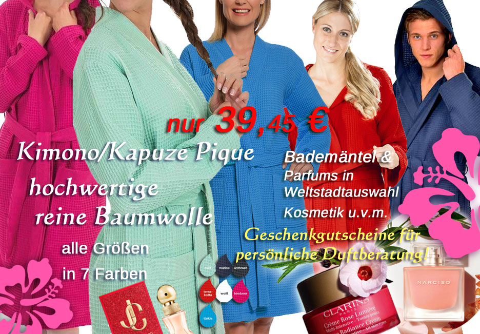 Bademäntel Baumwolle Kapuze Kimono